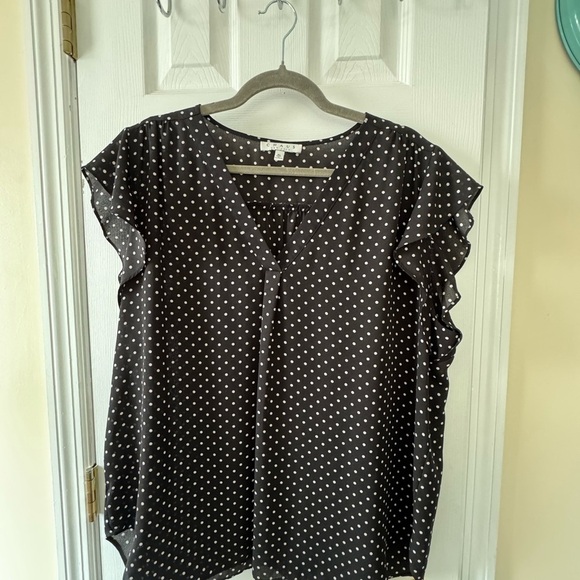 Chaus Black and White Ruffled Blouse - Picture 2 of 5